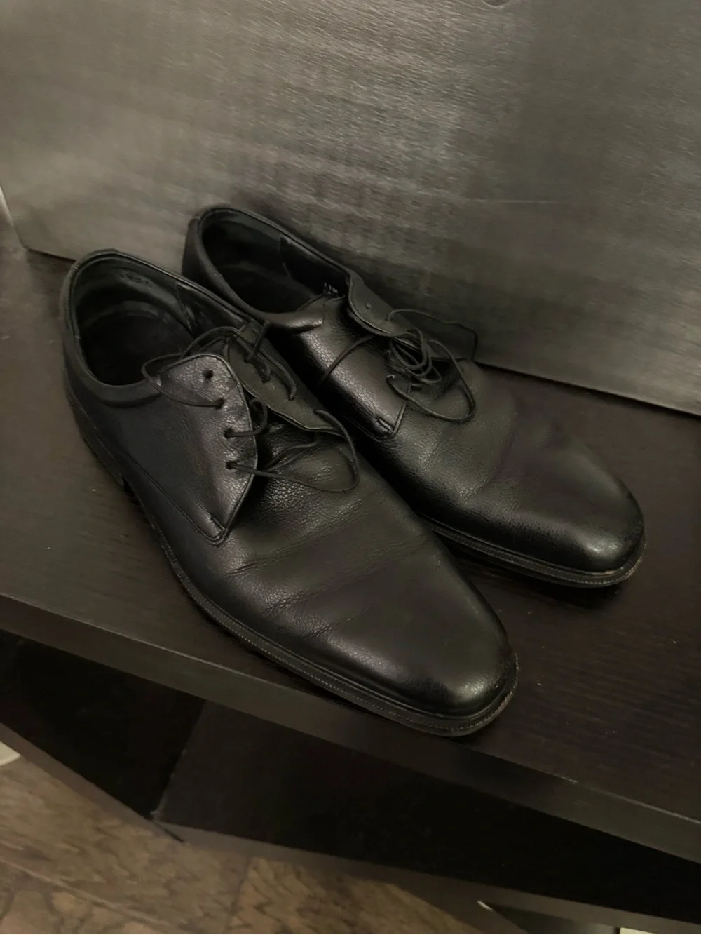 Cole Haan Black Leather Derby Shoes